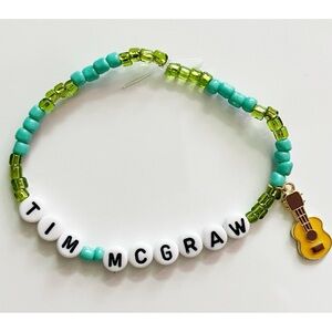 Taylor Swift Eras Tour Friendship Bracelet Tim McGraw with Guitar Charm Debut